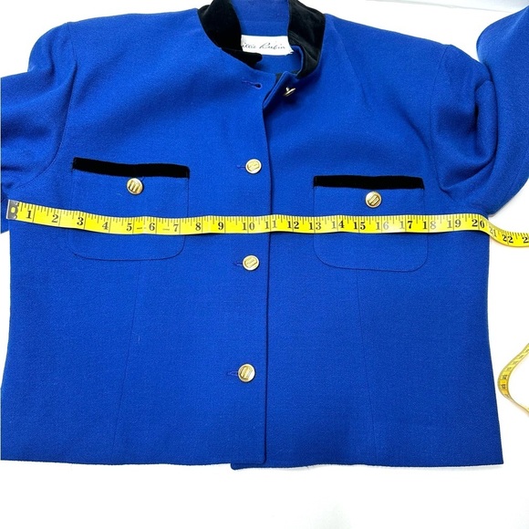 Vintage Lillie Rubin Pure Wool Gold Button Lined Blazer Jacket Union Made USA - Picture 5 of 8